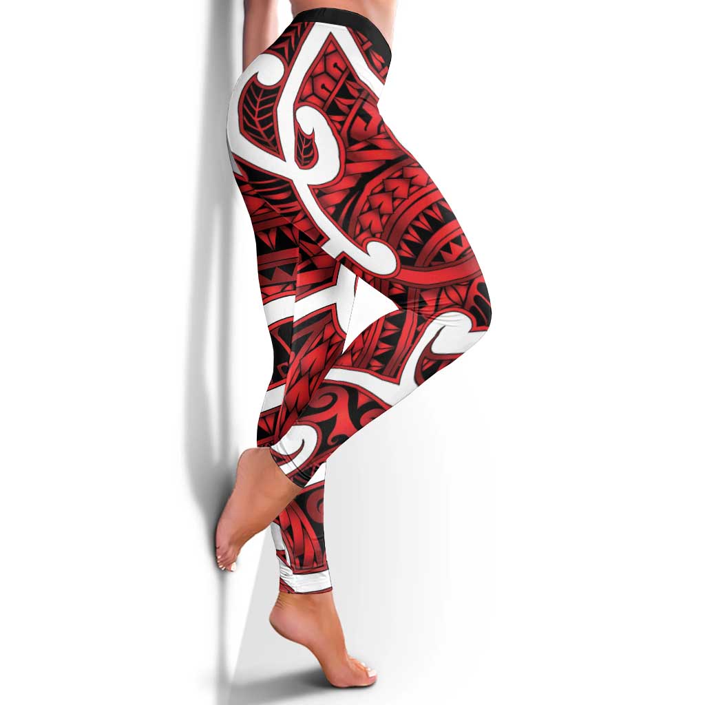 Aotearoa Maori Kowhaiwhai Leggings Whero Puhoro and Patiki LT9 - Polynesian Pride