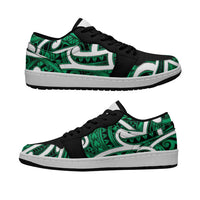 Aotearoa Maori Kowhaiwhai Low Sneakers Kakariki Puhoro and Patiki LT9 Green - Polynesian Pride