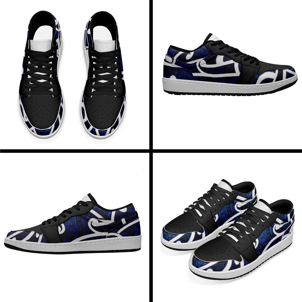 Aotearoa Maori Kowhaiwhai Low Sneakers Kikorangi Puhoro and Patiki LT9 - Polynesian Pride