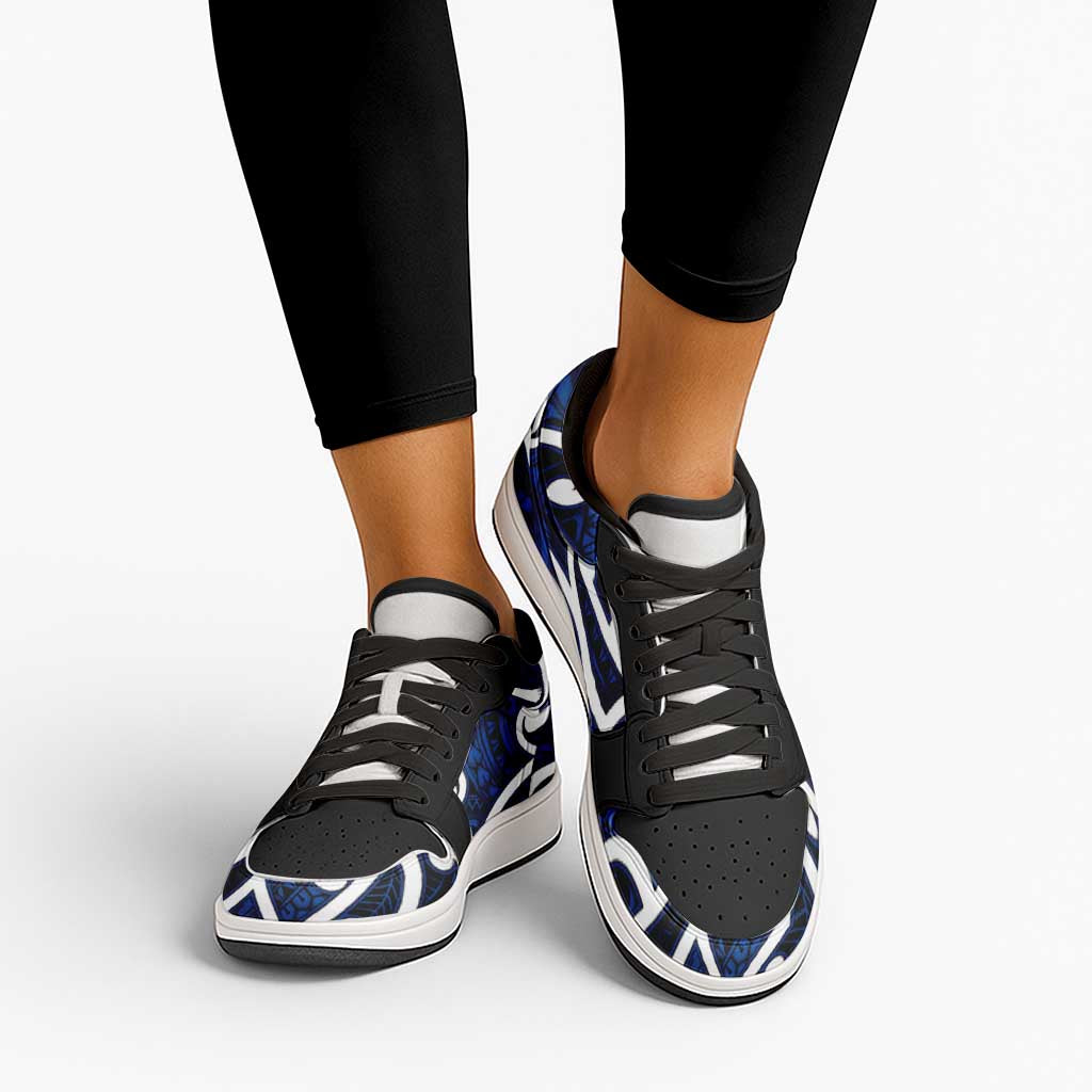 Aotearoa Maori Kowhaiwhai Low Sneakers Kikorangi Puhoro and Patiki LT9 - Polynesian Pride