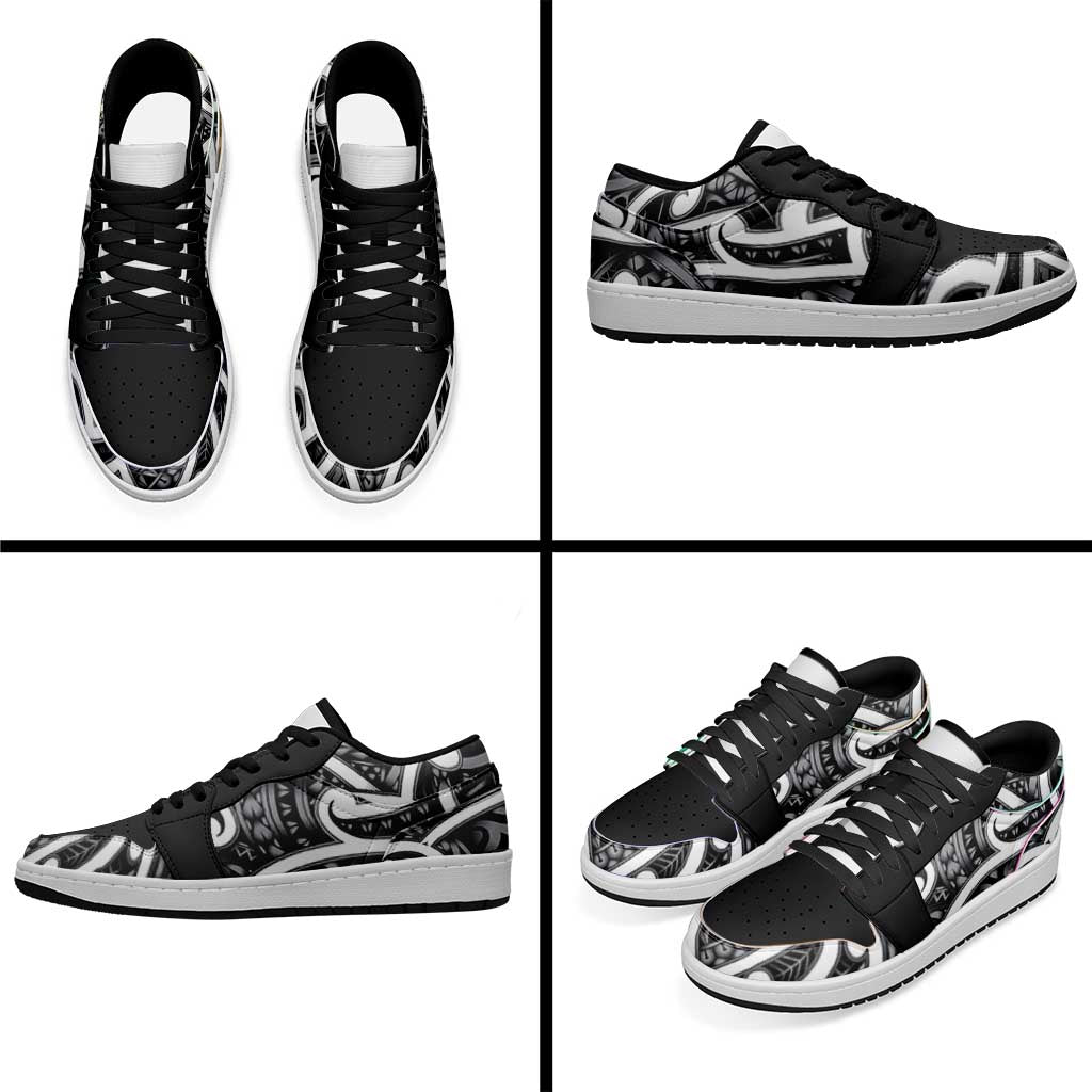 Aotearoa Maori Kowhaiwhai Low Sneakers Kiwikiwi Puhoro and Patiki LT9 - Polynesian Pride