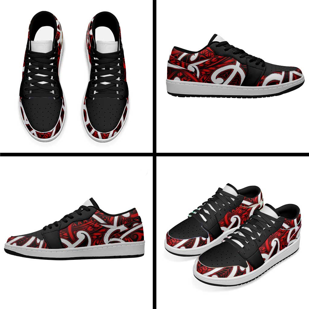 Aotearoa Maori Kowhaiwhai Low Sneakers Whero Puhoro and Patiki LT9 - Polynesian Pride