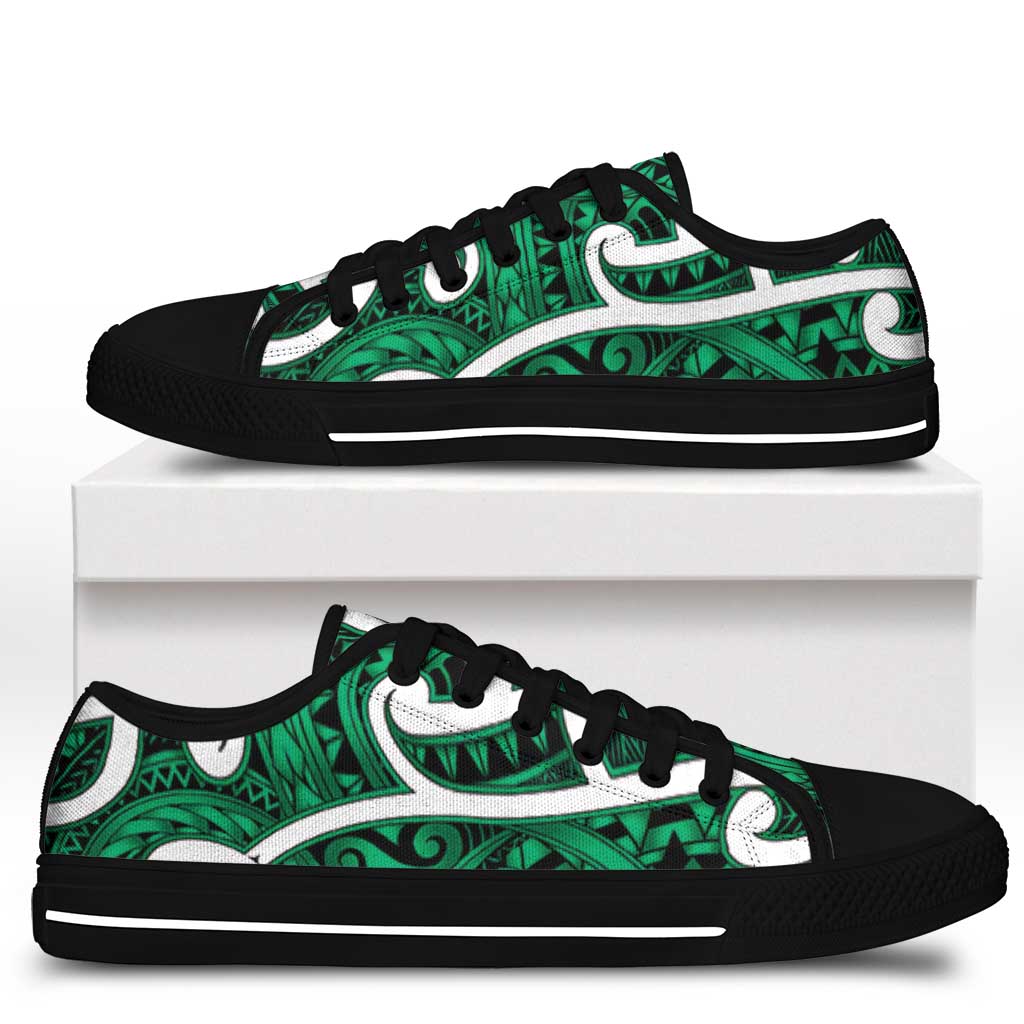 Aotearoa Maori Kowhaiwhai Low Top Shoes Kakariki Puhoro and Patiki LT9 - Polynesian Pride