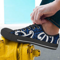 Aotearoa Maori Kowhaiwhai Low Top Shoes Kikorangi Puhoro and Patiki LT9 - Polynesian Pride