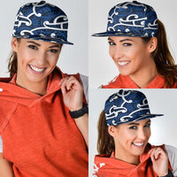 Aotearoa Maori Kowhaiwhai Snapback Cap Kikorangi Puhoro and Patiki LT9 - Polynesian Pride