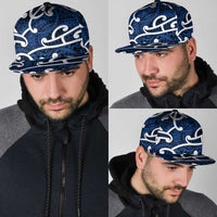 Aotearoa Maori Kowhaiwhai Snapback Cap Kikorangi Puhoro and Patiki LT9 - Polynesian Pride