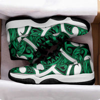 Aotearoa Maori Kowhaiwhai Sneakers J11 Kakariki Puhoro and Patiki LT9 - Polynesian Pride