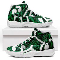 Aotearoa Maori Kowhaiwhai Sneakers J11 Kakariki Puhoro and Patiki LT9 Green - Polynesian Pride