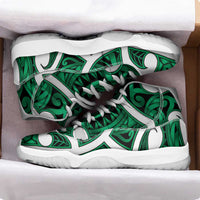 Aotearoa Maori Kowhaiwhai Sneakers J11 Kakariki Puhoro and Patiki LT9 - Polynesian Pride