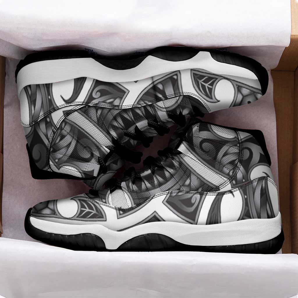 Aotearoa Maori Kowhaiwhai Sneakers J11 Kiwikiwi Puhoro and Patiki LT9 - Polynesian Pride