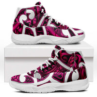 Aotearoa Maori Kowhaiwhai Sneakers J11 Mawhero Puhoro and Patiki LT9 Pink - Polynesian Pride