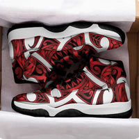 Aotearoa Maori Kowhaiwhai Sneakers J11 Whero Puhoro and Patiki LT9 - Polynesian Pride