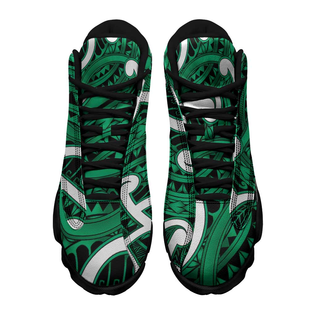 Aotearoa Maori Kowhaiwhai Sneakers J13 Kakariki Puhoro and Patiki LT9 - Polynesian Pride