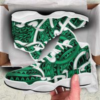 Aotearoa Maori Kowhaiwhai Sneakers J13 Kakariki Puhoro and Patiki LT9 Green - Polynesian Pride