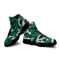 Aotearoa Maori Kowhaiwhai Sneakers J13 Kakariki Puhoro and Patiki LT9 - Polynesian Pride