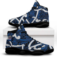 Aotearoa Maori Kowhaiwhai Sneakers J13 Kikorangi Puhoro and Patiki LT9 Blue - Polynesian Pride