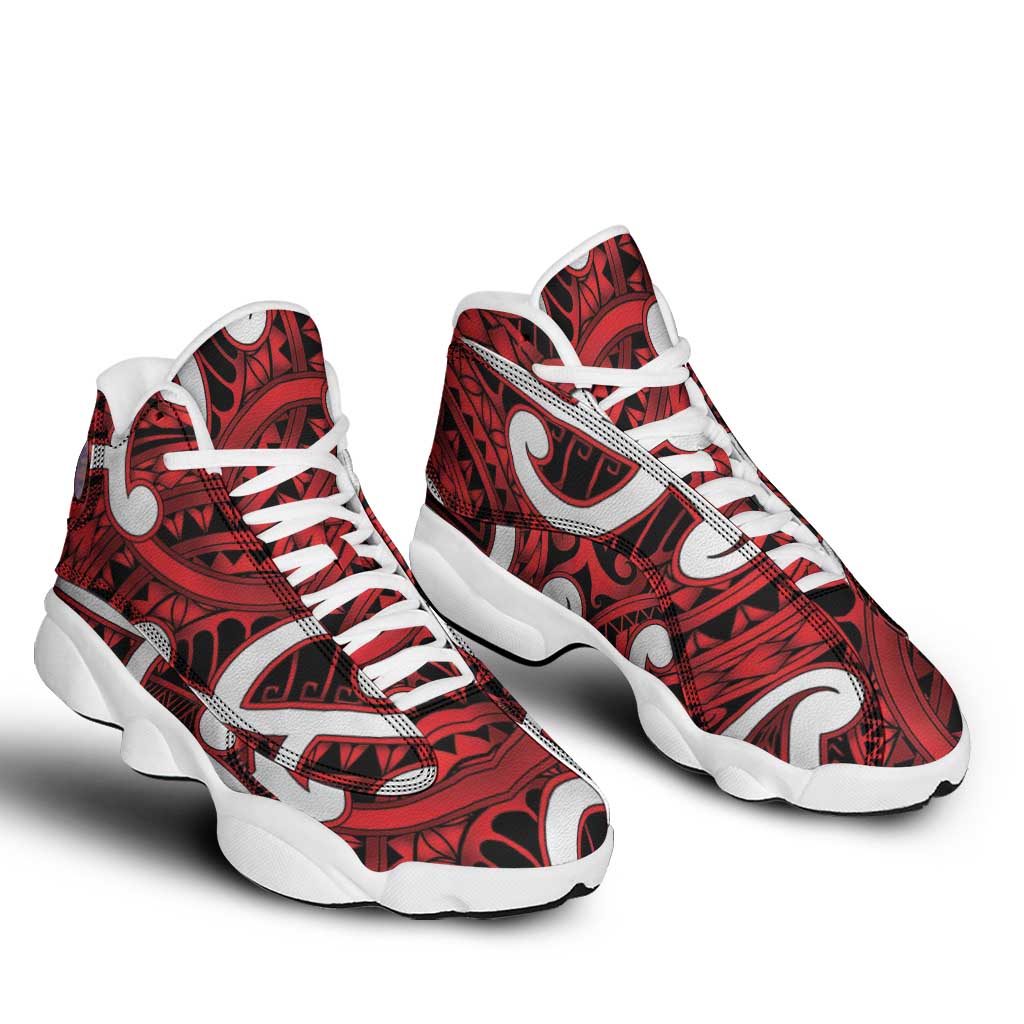 Aotearoa Maori Kowhaiwhai Sneakers J13 Whero Puhoro and Patiki LT9 - Polynesian Pride