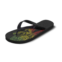 Aotearoa Moko Tribal Tattoo Flip Flops New Zealand Maori Penguin and Fantail Reggae Style
