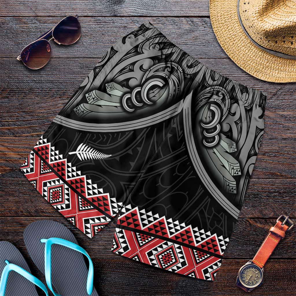 Aotearoa Toitu Te Tiriti Waitangi Shorts for Men Proud To Be Maori LT01 Black - Polynesian Pride