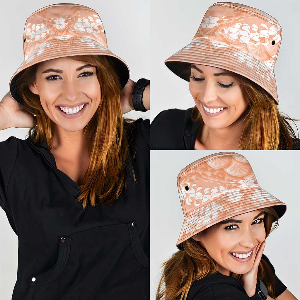Apricot Mermaid Puakenikeni Maile Lei Bucket Hat LT01 - Polynesian Pride
