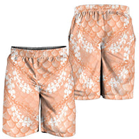 Apricot Mermaid Puakenikeni Maile Lei Shorts for Men LT01 - Polynesian Pride