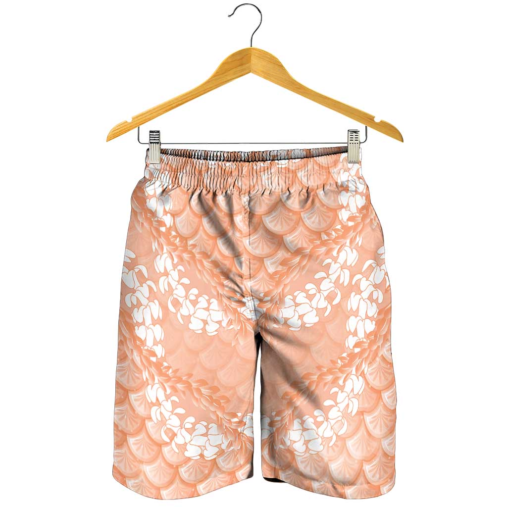 Apricot Mermaid Puakenikeni Maile Lei Shorts for Men LT01 - Polynesian Pride
