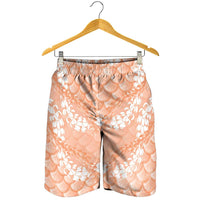 Apricot Mermaid Puakenikeni Maile Lei Shorts for Men LT01 - Polynesian Pride