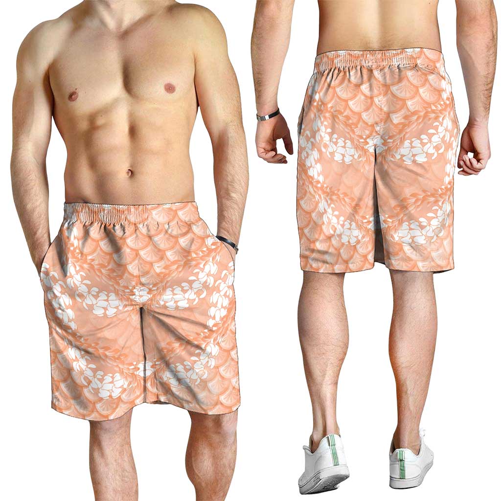Apricot Mermaid Puakenikeni Maile Lei Shorts for Men LT01 - Polynesian Pride