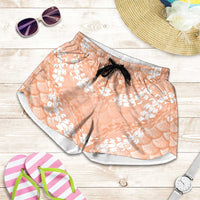 Apricot Mermaid Puakenikeni Maile Lei Shorts for Women LT01 Apricot - Polynesian Pride