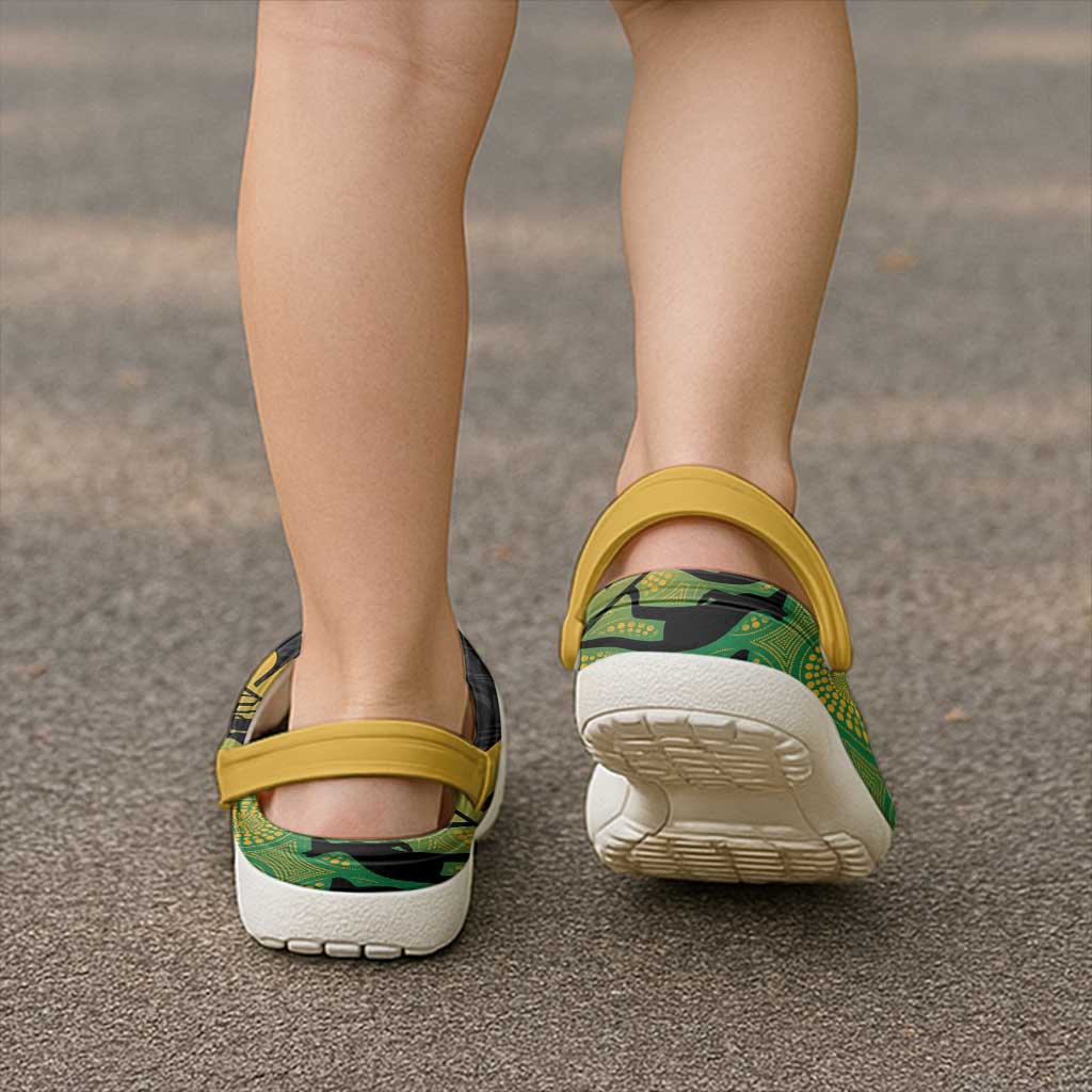 Australia New Zealand Rugby Clogs Shoes Gradient Aboriginal Wallabies and Maori Black Fern - Polynesian Pride