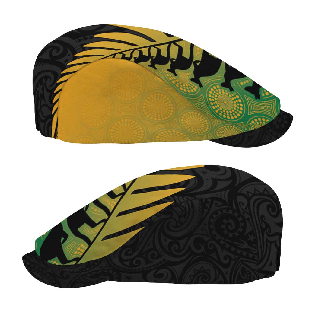 Australia New Zealand Rugby Jeff Hat Gradient Aboriginal Wallabies and Maori Black Fern - Polynesian Pride