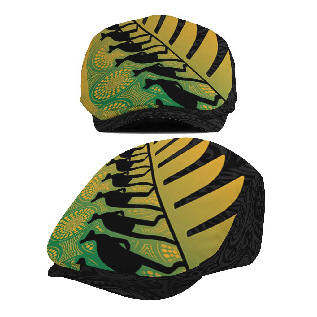 Australia New Zealand Rugby Jeff Hat Gradient Aboriginal Wallabies and Maori Black Fern - Polynesian Pride