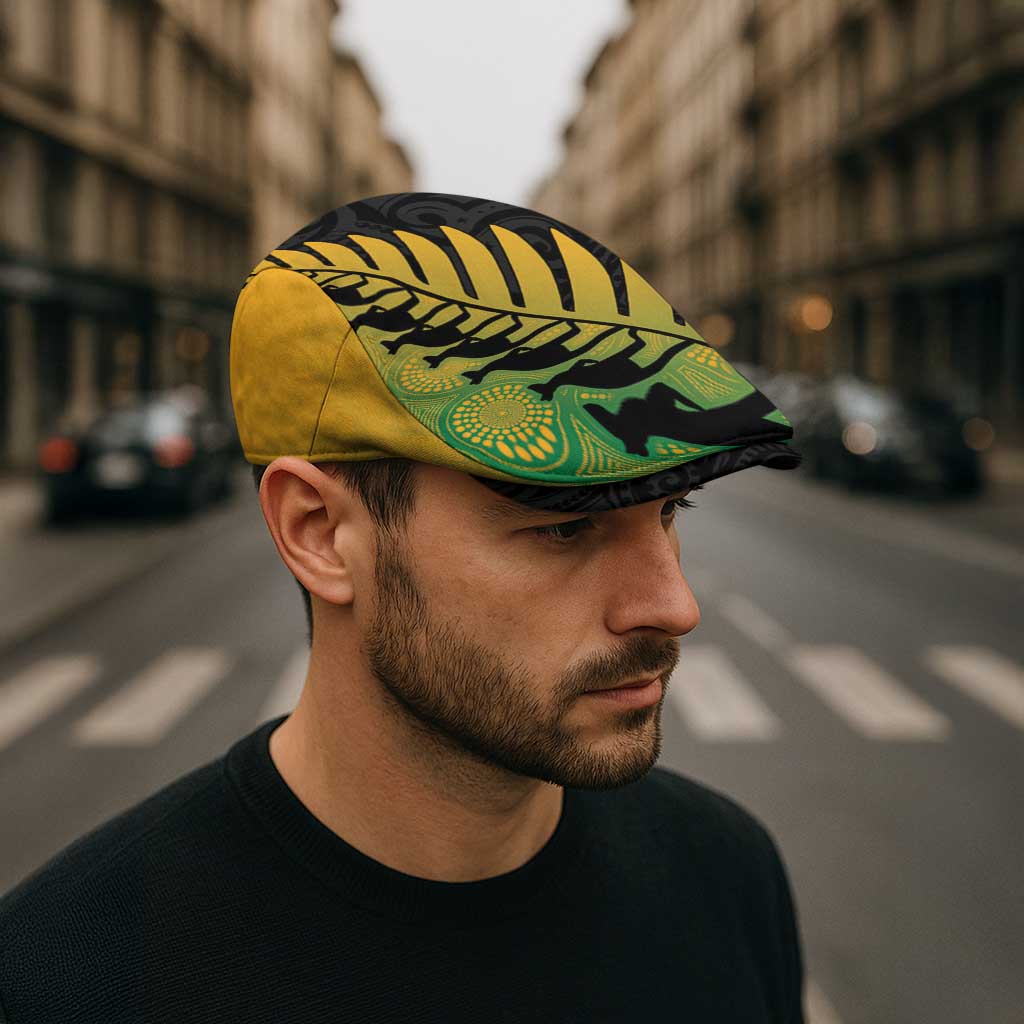 Australia New Zealand Rugby Jeff Hat Gradient Aboriginal Wallabies and Maori Black Fern - Polynesian Pride