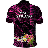Hawaii Polo Shirt Pray For Maui Hawaiian Plumeria Pattern Pink Version LT14 - Polynesian Pride