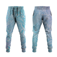 Baby Blue Gradient Polynesia Jogger Pants Hawaiian Tribal Hammerhead Shark Tattoo - Polynesian Pride
