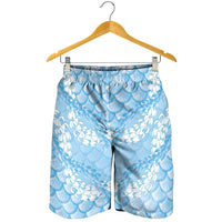 Baby Blue Mermaid Puakenikeni Maile Lei Shorts for Men LT01 - Polynesian Pride
