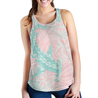 Baby Pink Gradient Polynesia Women Racerback Tank Hawaiian Tribal Hammerhead Shark Tattoo - Polynesian Pride