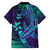 Purple Polynesian Family Matching Off Shoulder Short Dress and Hawaiian Shirt Tribal Hammerhead Shark LT14 - Polynesian Pride