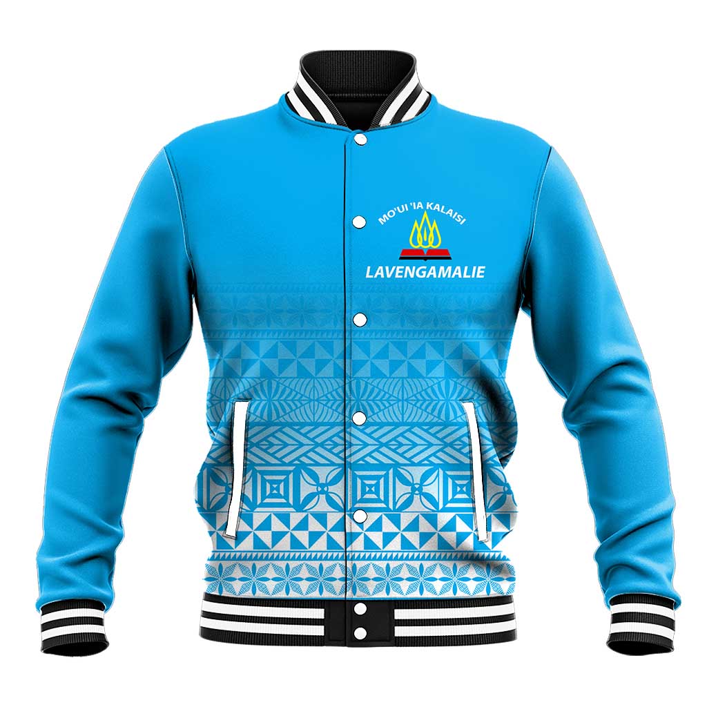 Tonga Lavengamalie College Tongan Pattern Baseball Jacket - LT12 Unisex Blue - Polynesian Pride