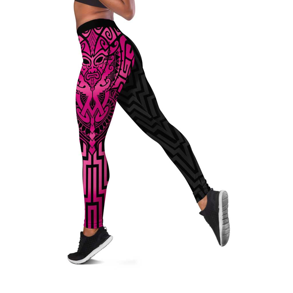 Basketball New Zealand Leggings Pink Maori Ta Moko Indigenous - Polynesian Pride