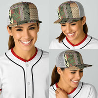 Beige Aotearoa Kowhaiwhai Pattern Baseball Net Cap NZ Maori Quilt Style - Polynesian Pride