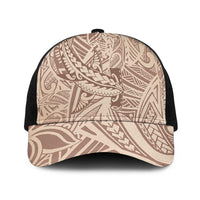 Beige Gradient Polynesia Mesh Trucker Cap Hawaiian Tribal Hammerhead Shark Tattoo - Polynesian Pride