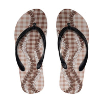 Beige Hawaii Palaka Flip Flops Hawaiian Honohono Lei LT05 Beige - Polynesian Pride