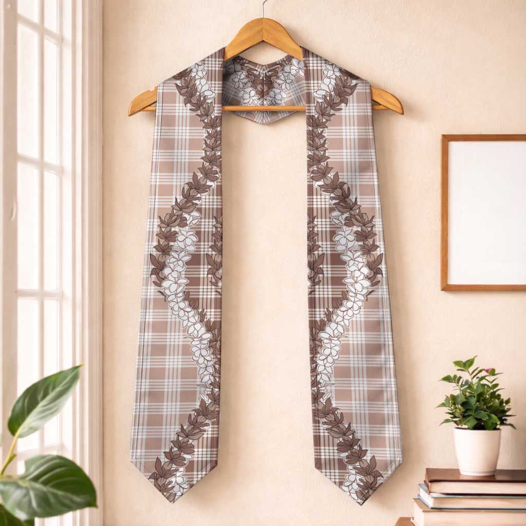 Beige Hawaii Palaka Graduation Stole Hawaiian Honohono Lei LT05 One Size Beige - Polynesian Pride