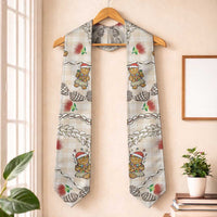 Beige Palaka Hawaii Mele Kalikimaka Graduation Stole Ohia Lehua Shell Leis Funny Gingerbread Santa LT14 One Size Beige - Polynesian Pride