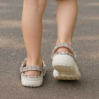 Beige Palaka Quilt Hawaii Clogs Shoes Hawaiian Tropical Monstera Sea Turtle LT14 - Polynesian Pride