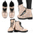 Beige Palaka Quilt Hawaii Leather Boots Traditional Hawaii-plaid Pattern - Polynesian Pride