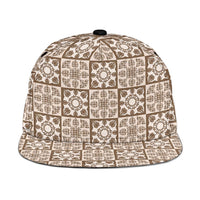 Beige Palaka Quilt Hawaii Snapback Cap Hawaiian Tropical Monstera Sea Turtle LT14 One Size Beige - Polynesian Pride