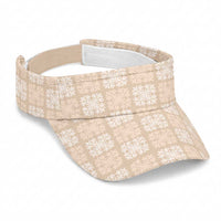 Beige Palaka Quilt Hawaii Sun Visor Cap Traditional Hawaii-plaid Pattern