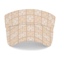 Beige Palaka Quilt Hawaii Sun Visor Cap Traditional Hawaii-plaid Pattern